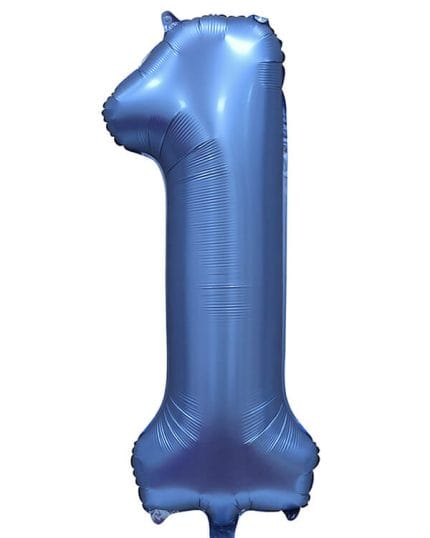 Шар Цифра Синий Сатин 86см