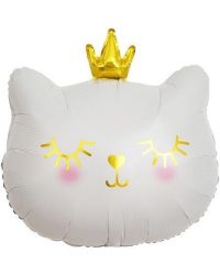 23102_Шар_(22_56_см)_Фигура_Котенок_Принцесса_Белый_1_шт